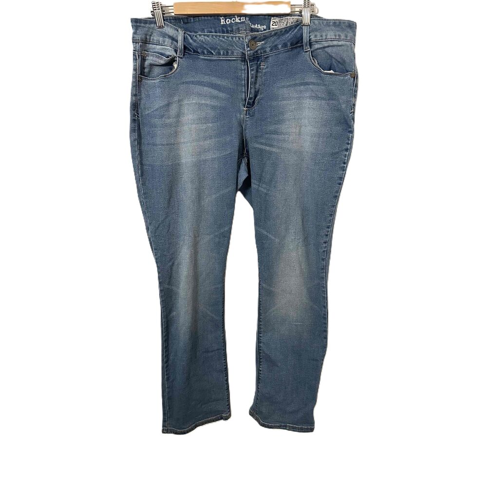 Rocks & Indigo Jeans Womens Size 22WP Medium Blue Bootcut Stretch Denim